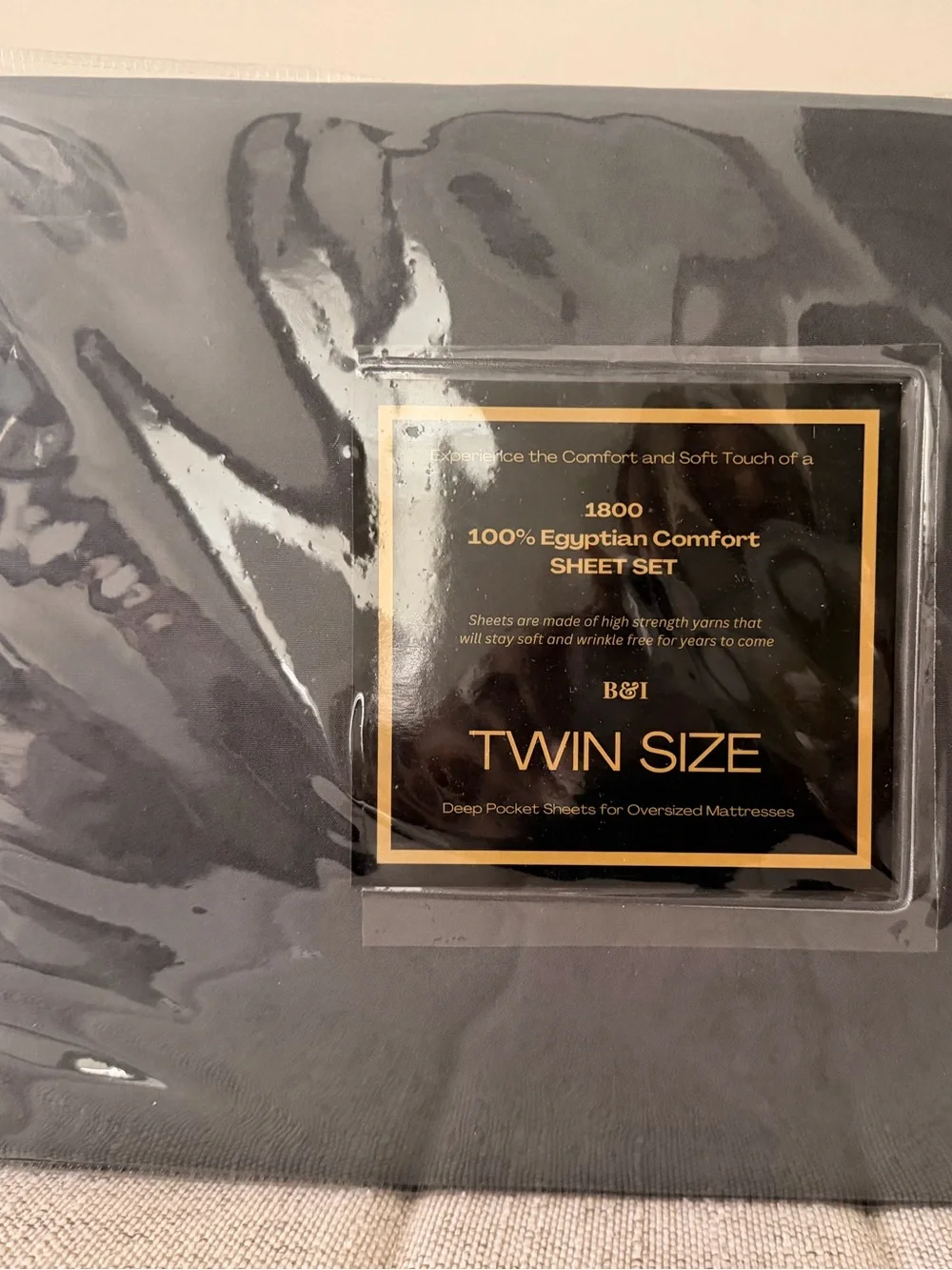 Twin Size 1800 Thread-count Sheet Set in Charcoal Gray